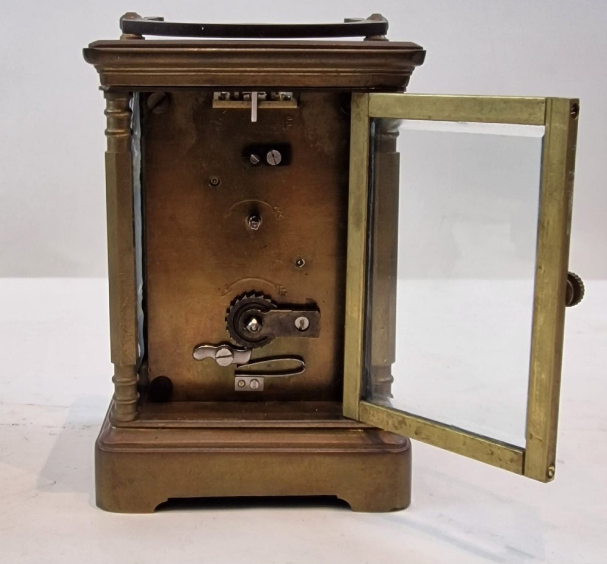 Table Clock With Enamel Dial And Side Walls In Enamel Switzerland Early 20th Century-photo-3